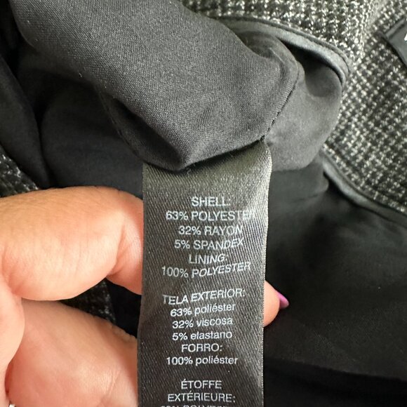 2/$30 White House Black Market The Boot Pants Micro Check Black w Ecru 0 #A0063 - Picture 8 of 9